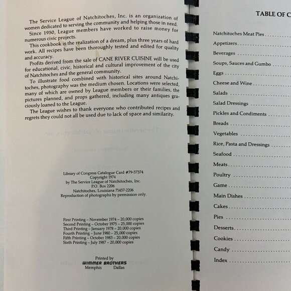 Cane River Cuisine Cookbook Service League Of Natchitoches LA 1987 Spiral-Bound - Picture 4 of 16